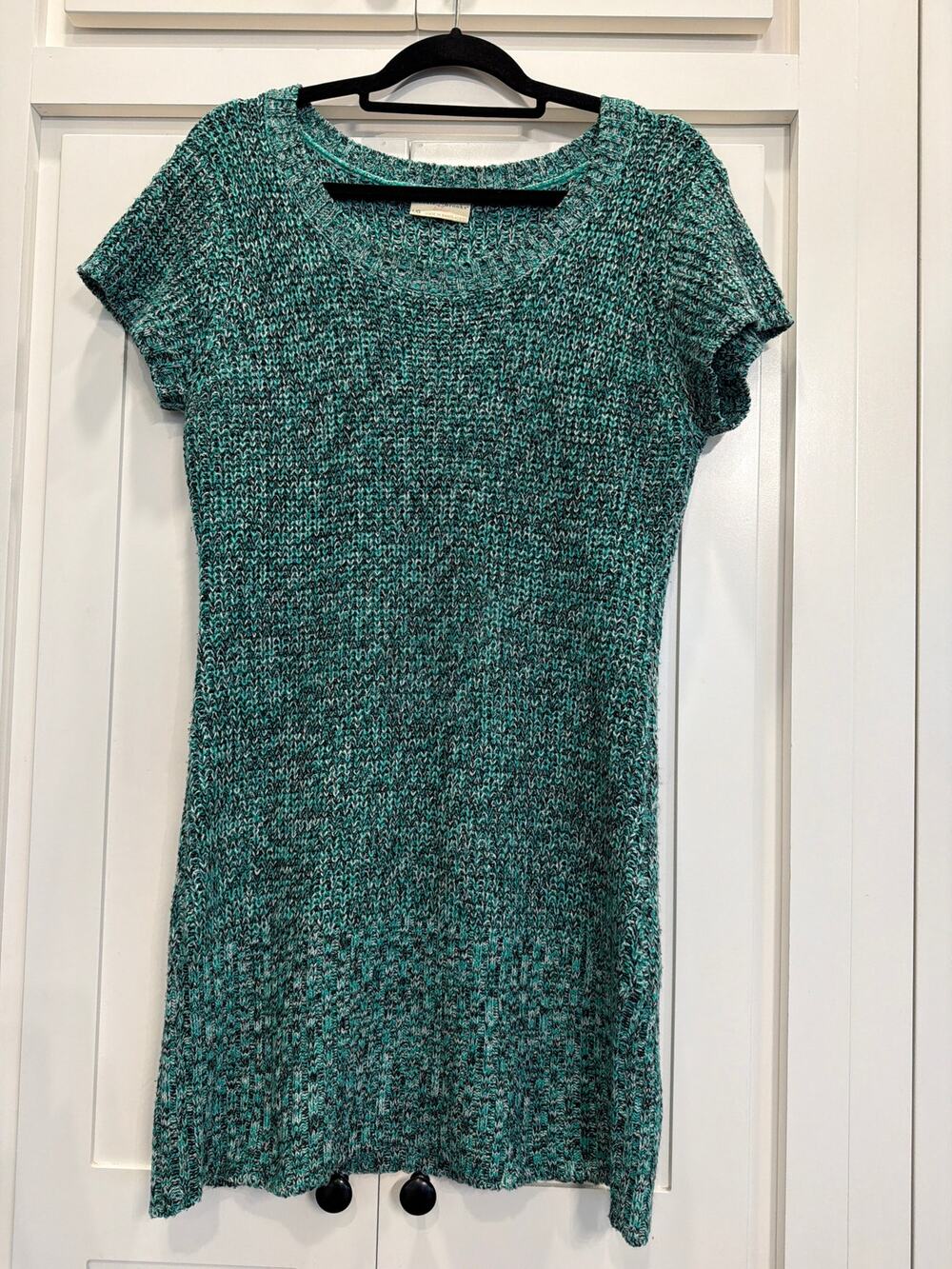bobbie brooks ladies green marled knit sweater tunic top LG VTG